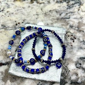 Evil Eye bracelet stack